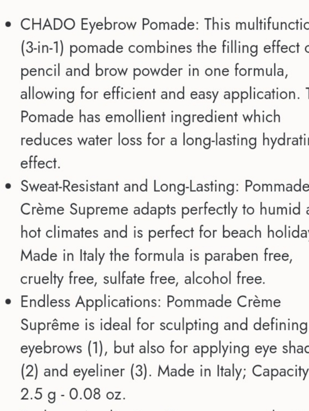 Chado Pommade Crème Suprême In Black